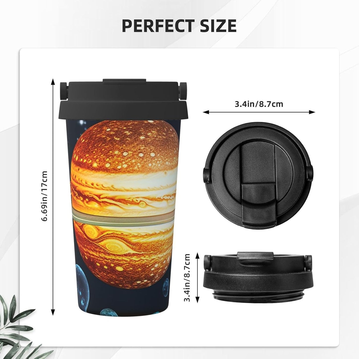 Glow in The Dark Solar System Planet Travel Coffee Mug Insulated Coffee Mug with Lid Spill Proof portable Coffee Tumbler Cup Double Wall Leak-Proof Reusable Coffee Cup for Keep Hot/Ice Coffee