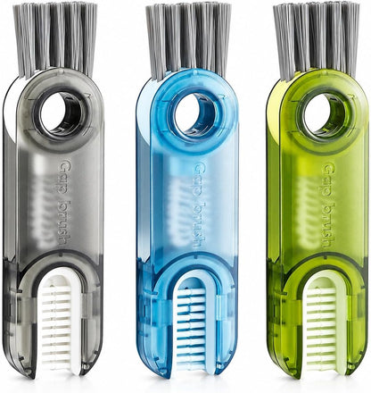3-in-1 Cleaning Brush for Cups, Bottles & Keyboards, Multifunctional Detail Cleaning Tool for Lids, Gaps, Earbuds & Hard-to-Reach Areas, Compact Portable Cleaning Kit for Home, Office & Travel.