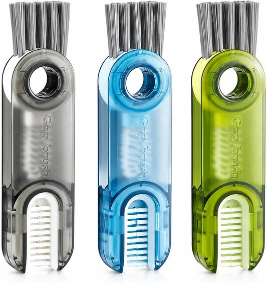 3-in-1 Cleaning Brush for Cups, Bottles & Keyboards, Multifunctional Detail Cleaning Tool for Lids, Gaps, Earbuds & Hard-to-Reach Areas, Compact Portable Cleaning Kit for Home, Office & Travel.