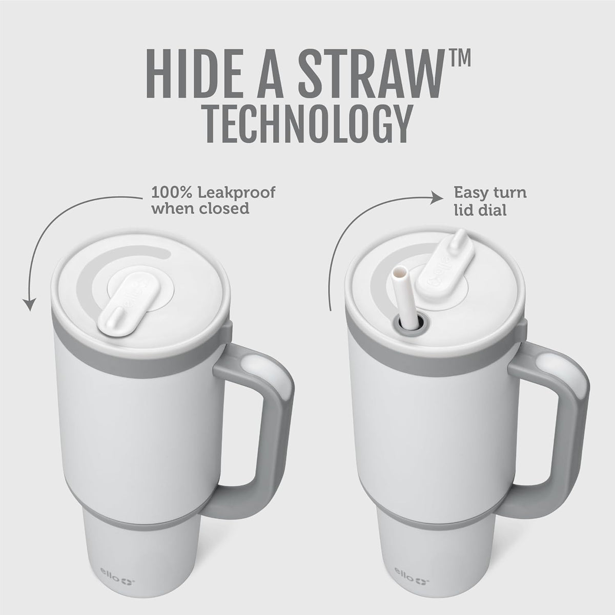 Oasis 30oz Insulated Stainless Steel Tumbler with Straw, Cream Tonal