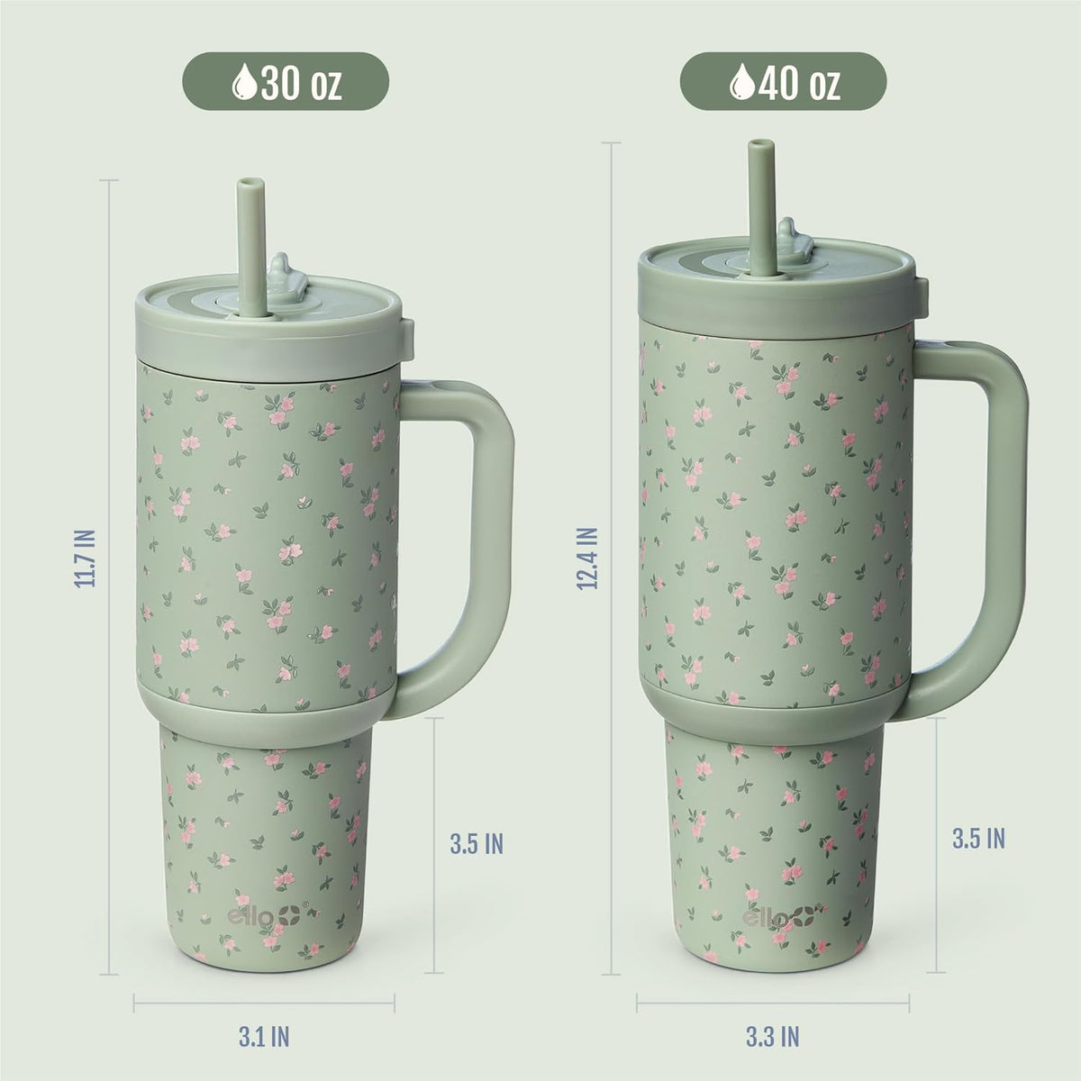 Oasis 30oz Insulated Stainless Steel Tumbler with Straw, Cream Tonal