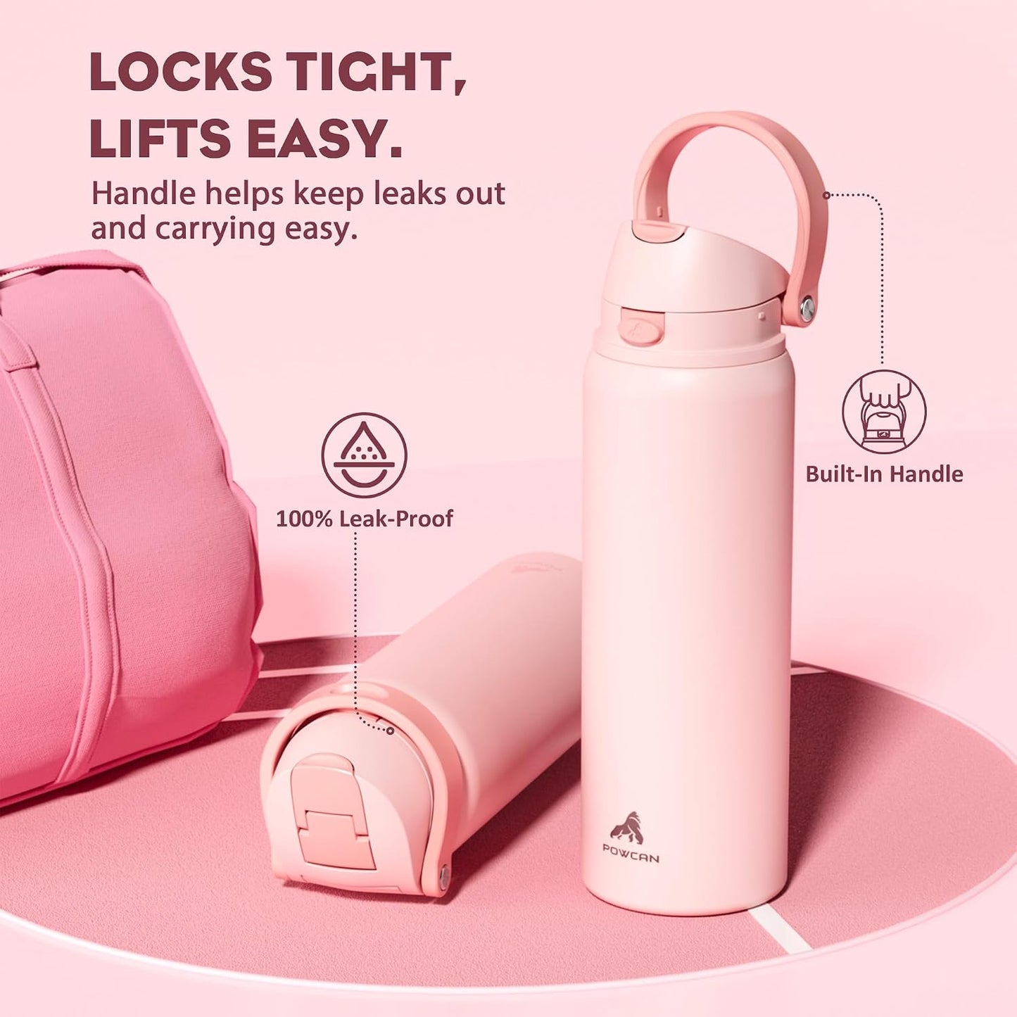 24 oz Stainless Steel Water Bottle: 2-in-1 Push-Button Spout & Quick-Flip Straw, Leakproof, Cold 24Hrs, Fits Car Cup Holder, Insulated Vacuum Flask for Sports, Trip, School Gift (Storm Hammer) - Colors A
