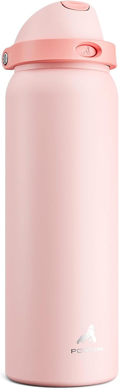 24 oz Stainless Steel Water Bottle: 2-in-1 Push-Button Spout & Quick-Flip Straw, Leakproof, Cold 24Hrs, Fits Car Cup Holder, Insulated Vacuum Flask for Sports, Trip, School Gift (Storm Hammer) - Colors A