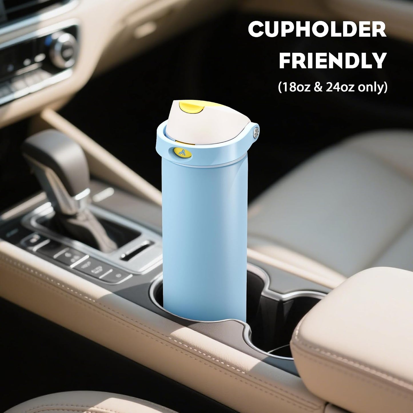 24 oz Stainless Steel Water Bottle: 2-in-1 Push-Button Spout & Quick-Flip Straw, Leakproof, Cold 24Hrs, Fits Car Cup Holder, Insulated Vacuum Flask for Sports, Trip, School Gift (Storm Hammer) - Colors A