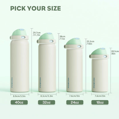 24 oz Stainless Steel Water Bottle: 2-in-1 Push-Button Spout & Quick-Flip Straw, Leakproof, Cold 24Hrs, Fits Car Cup Holder, Insulated Vacuum Flask for Sports, Trip, School Gift (Storm Hammer) - Colors A