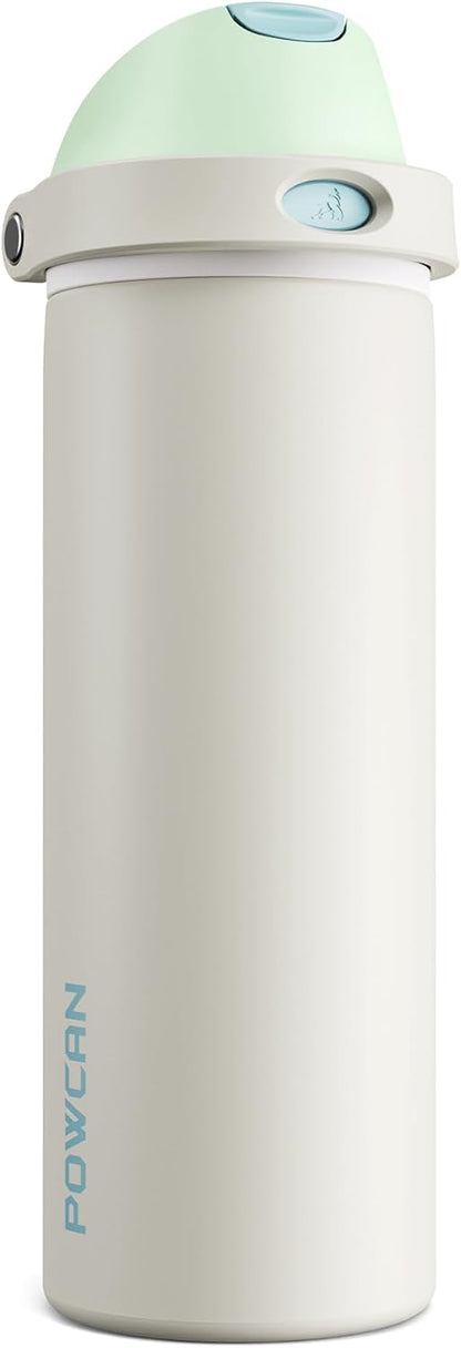 24 oz Stainless Steel Water Bottle: 2-in-1 Push-Button Spout & Quick-Flip Straw, Leakproof, Cold 24Hrs, Fits Car Cup Holder, Insulated Vacuum Flask for Sports, Trip, School Gift (Storm Hammer) - Colors A