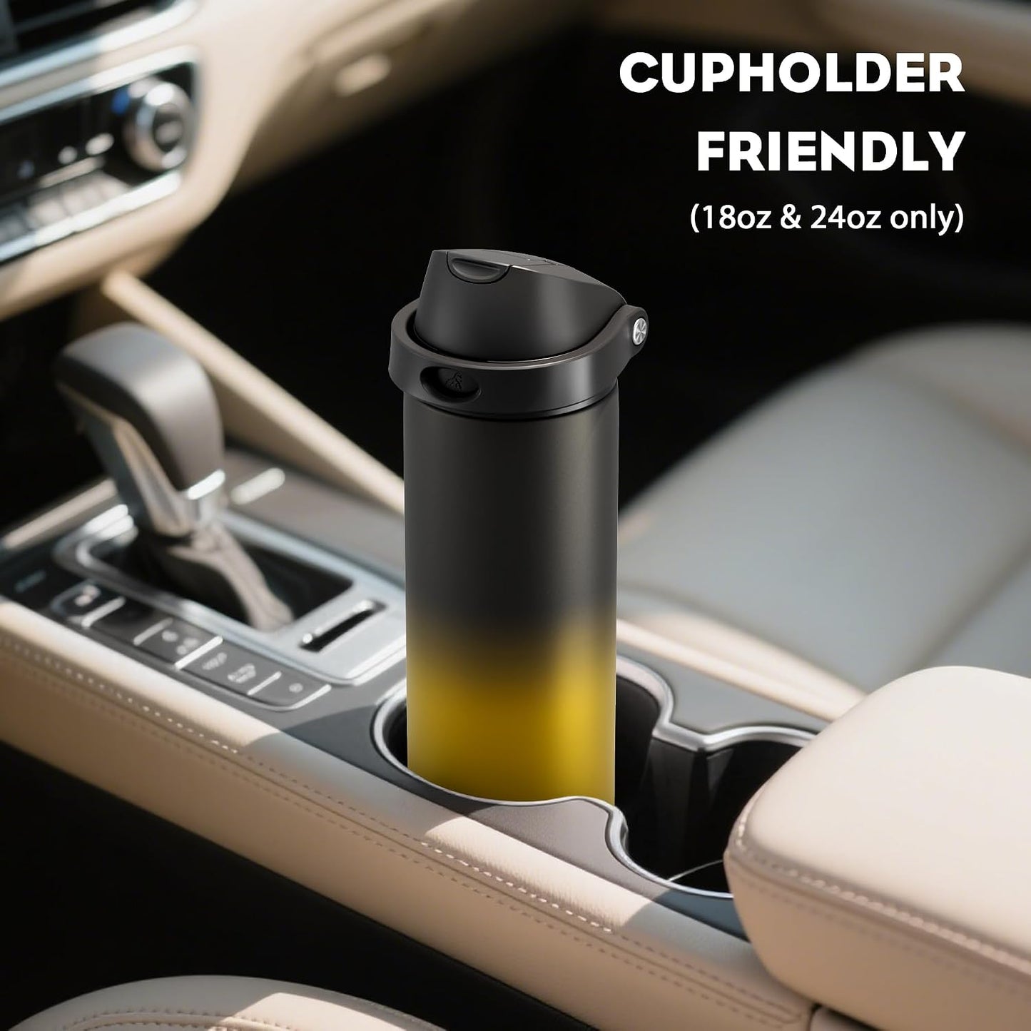 24 oz Stainless Steel Water Bottle: 2-in-1 Push-Button Spout & Quick-Flip Straw, Leakproof, Cold 24Hrs, Fits Car Cup Holder, Insulated Vacuum Flask for Sports, Trip, School Gift (Storm Hammer) - Colors A