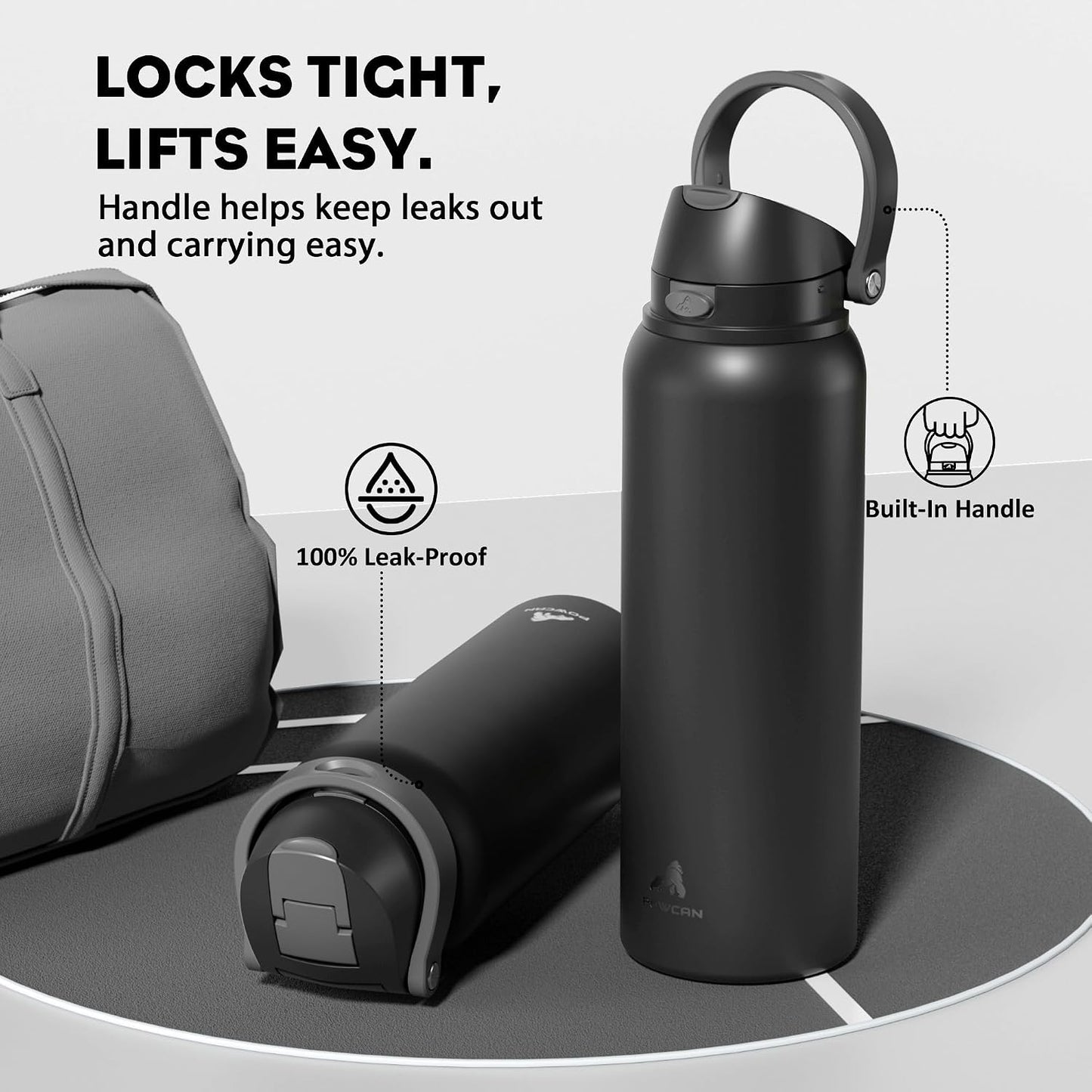 24 oz Stainless Steel Water Bottle: 2-in-1 Push-Button Spout & Quick-Flip Straw, Leakproof, Cold 24Hrs, Fits Car Cup Holder, Insulated Vacuum Flask for Sports, Trip, School Gift (Storm Hammer) - Colors A
