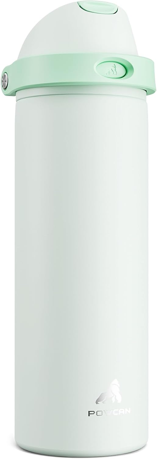 24 oz Stainless Steel Water Bottle: 2-in-1 Push-Button Spout & Quick-Flip Straw, Leakproof, Cold 24Hrs, Fits Car Cup Holder, Insulated Vacuum Flask for Sports, Trip, School Gift (Storm Hammer) - Colors A