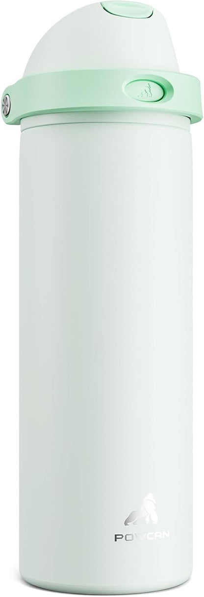 24 oz Stainless Steel Water Bottle: 2-in-1 Push-Button Spout & Quick-Flip Straw, Leakproof, Cold 24Hrs, Fits Car Cup Holder, Insulated Vacuum Flask for Sports, Trip, School Gift (Storm Hammer) - Colors A