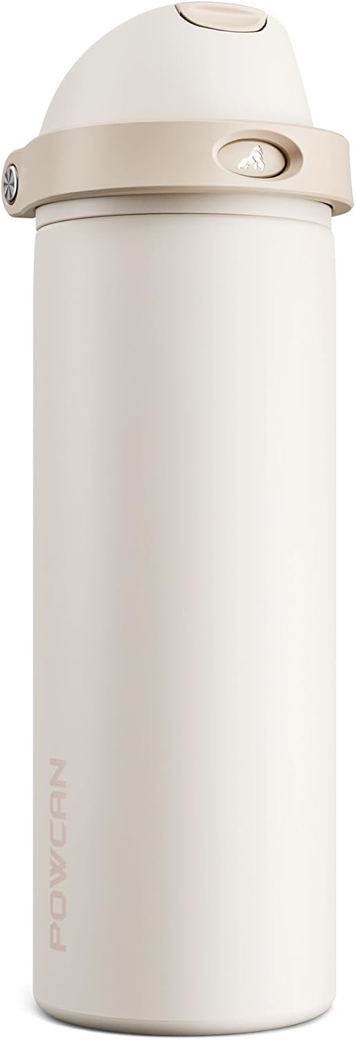 24 oz Stainless Steel Water Bottle: 2-in-1 Push-Button Spout & Quick-Flip Straw, Leakproof, Cold 24Hrs, Fits Car Cup Holder, Insulated Vacuum Flask for Sports, Trip, School Gift (Storm Hammer) - Colors A