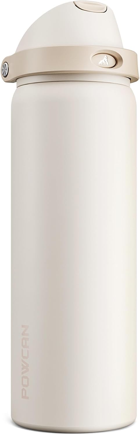 24 oz Stainless Steel Water Bottle: 2-in-1 Push-Button Spout & Quick-Flip Straw, Leakproof, Cold 24Hrs, Fits Car Cup Holder, Insulated Vacuum Flask for Sports, Trip, School Gift (Storm Hammer) - Colors A