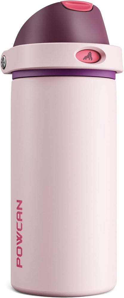 24 oz Stainless Steel Water Bottle: 2-in-1 Push-Button Spout & Quick-Flip Straw, Leakproof, Cold 24Hrs, Fits Car Cup Holder, Insulated Vacuum Flask for Sports, Trip, School Gift (Storm Hammer) - Colors A