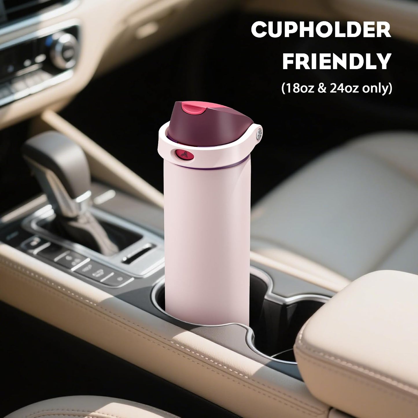 24 oz Stainless Steel Water Bottle: 2-in-1 Push-Button Spout & Quick-Flip Straw, Leakproof, Cold 24Hrs, Fits Car Cup Holder, Insulated Vacuum Flask for Sports, Trip, School Gift (Storm Hammer) - Colors A