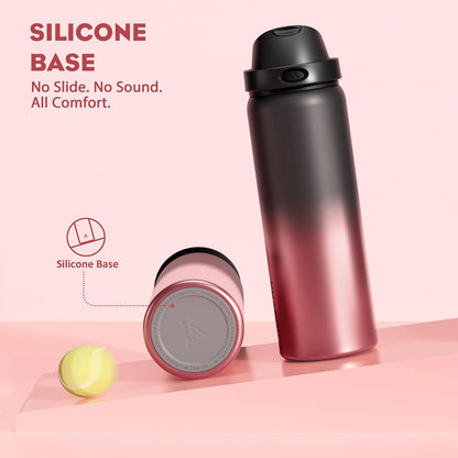 24 oz Stainless Steel Water Bottle: 2-in-1 Push-Button Spout & Quick-Flip Straw, Leakproof, Cold 24Hrs, Fits Car Cup Holder, Insulated Vacuum Flask for Sports, Trip, School Gift (Storm Hammer) - Colors A