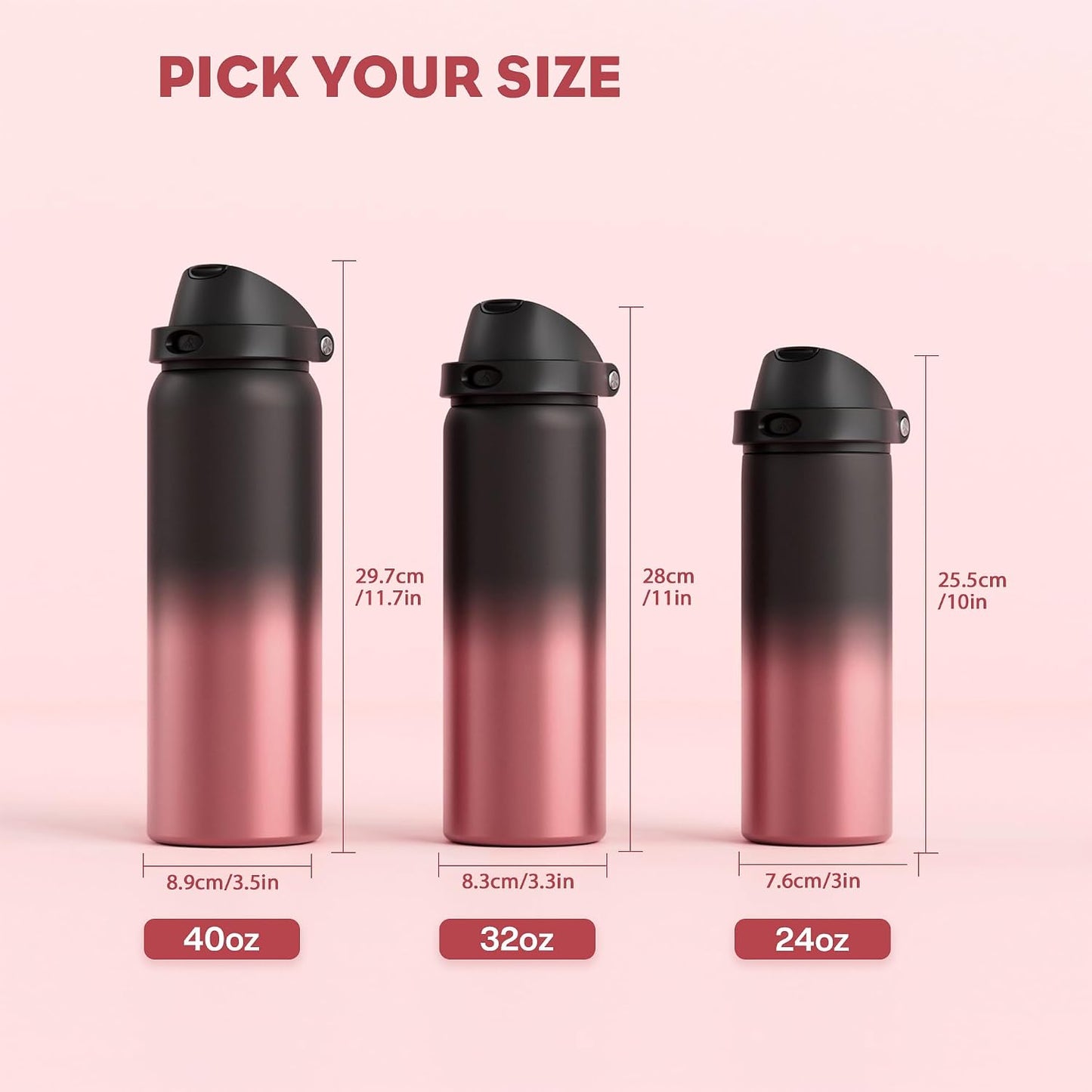 24 oz Stainless Steel Water Bottle: 2-in-1 Push-Button Spout & Quick-Flip Straw, Leakproof, Cold 24Hrs, Fits Car Cup Holder, Insulated Vacuum Flask for Sports, Trip, School Gift (Storm Hammer) - Colors A
