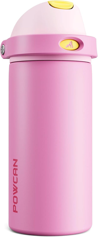 24 oz Stainless Steel Water Bottle: 2-in-1 Push-Button Spout & Quick-Flip Straw, Leakproof, Cold 24Hrs, Fits Car Cup Holder, Insulated Vacuum Flask for Sports, Trip, School Gift (Storm Hammer) - Colors A
