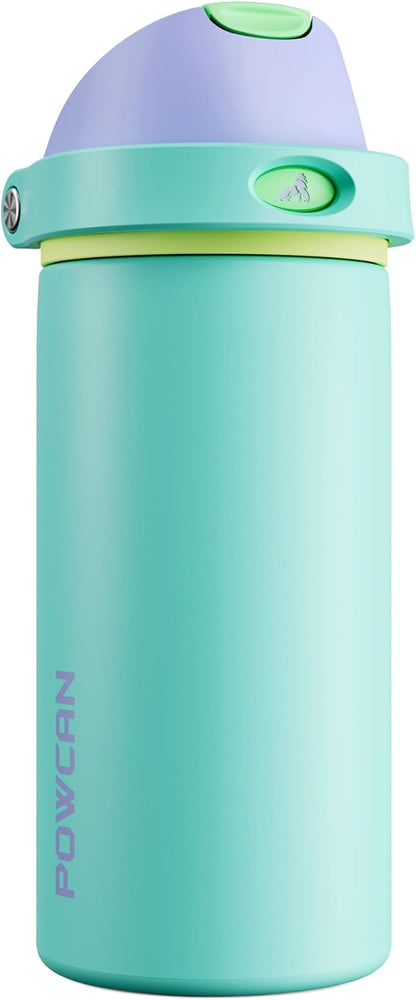 24 oz Stainless Steel Water Bottle: 2-in-1 Push-Button Spout & Quick-Flip Straw, Leakproof, Cold 24Hrs, Fits Car Cup Holder, Insulated Vacuum Flask for Sports, Trip, School Gift (Storm Hammer) - Colors A