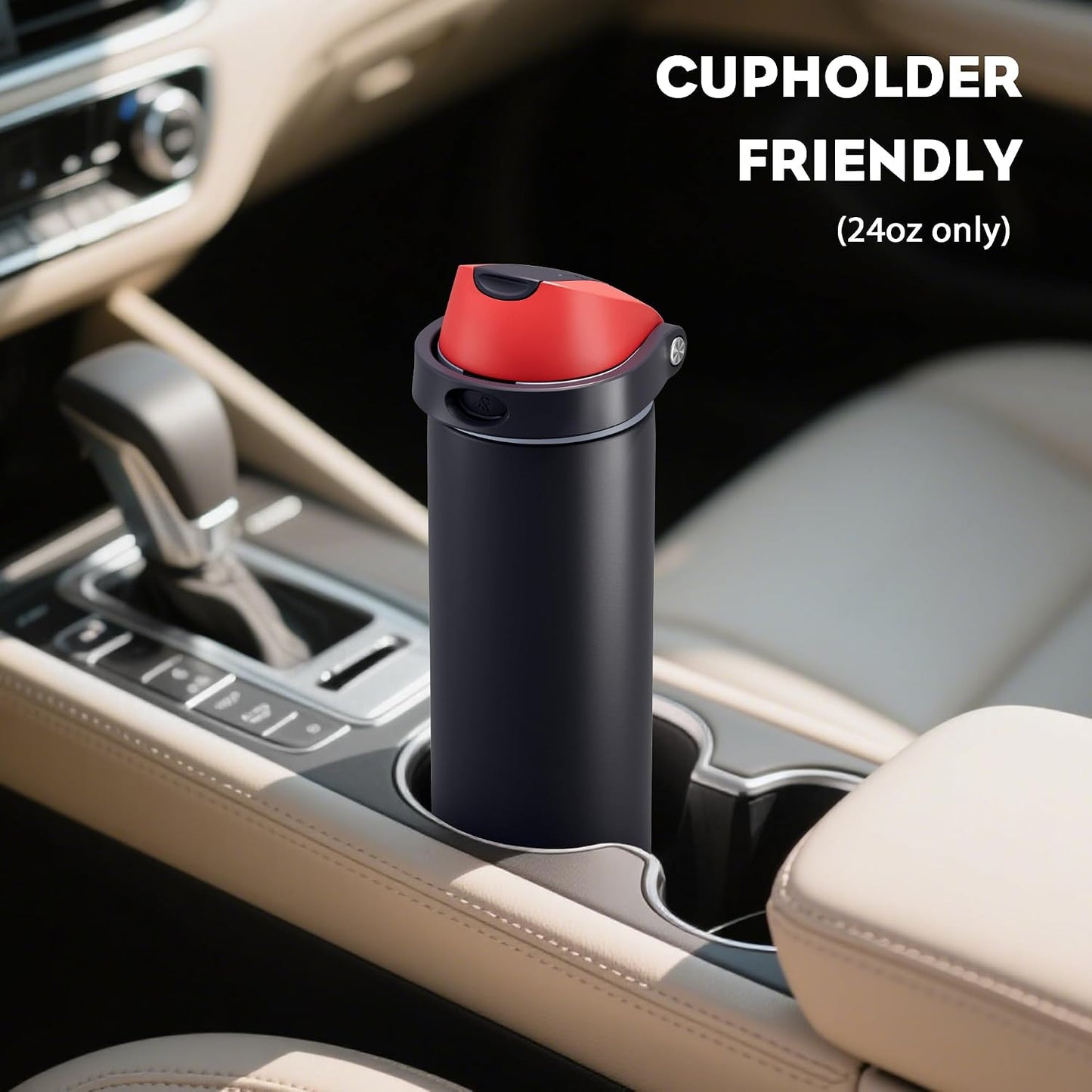 24 oz Stainless Steel Water Bottle: 2-in-1 Push-Button Spout & Quick-Flip Straw, Leakproof, Cold 24Hrs, Fits Car Cup Holder, Insulated Vacuum Flask for Sports, Trip, School Gift (Storm Hammer) - Colors A