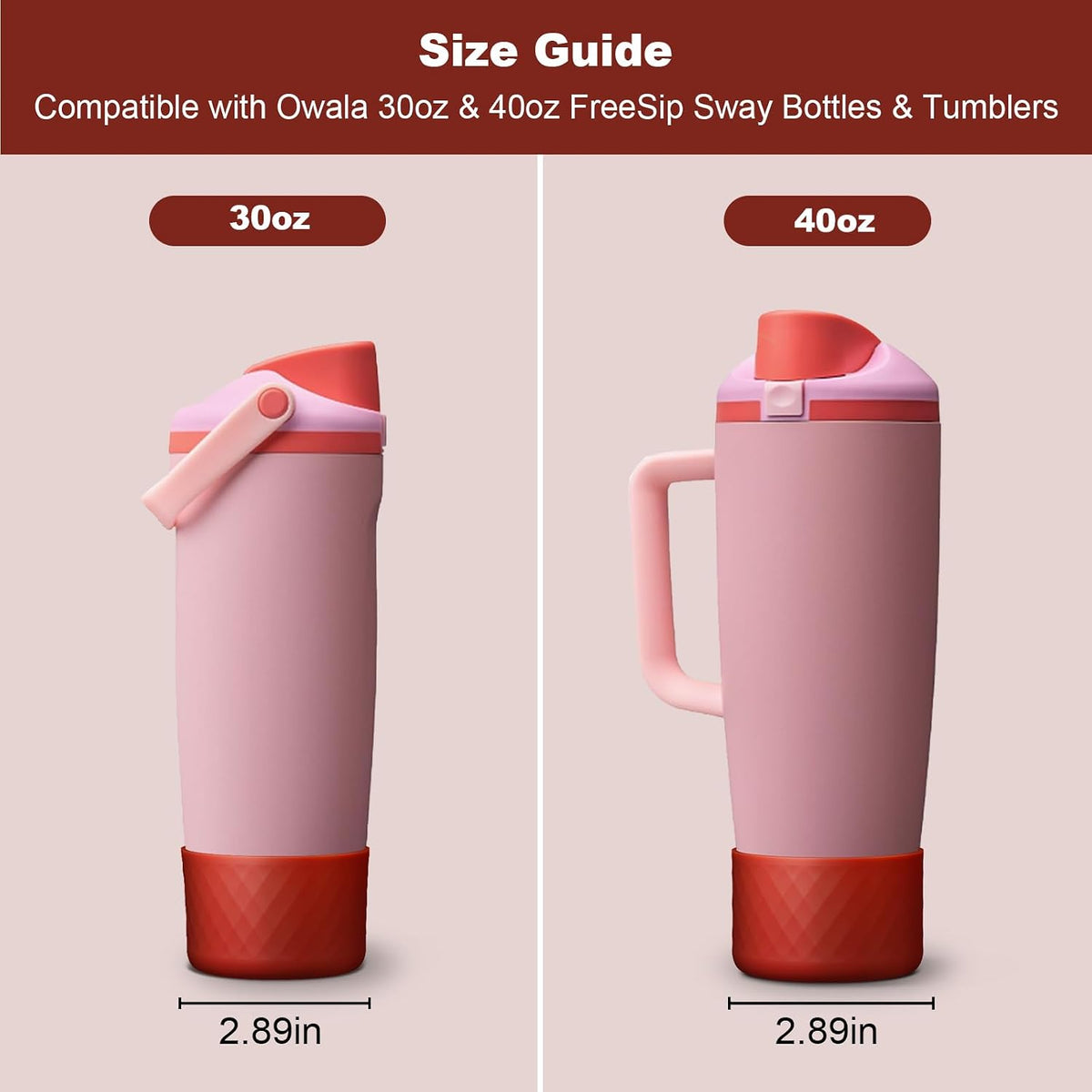 Silicone Boot for Owala 30oz & 40oz FreeSip Sway Bottles & Tumblers, Anti-Slip, Scratch-Resistant, Stability Enhancer, Protective Sleeve Accessories
