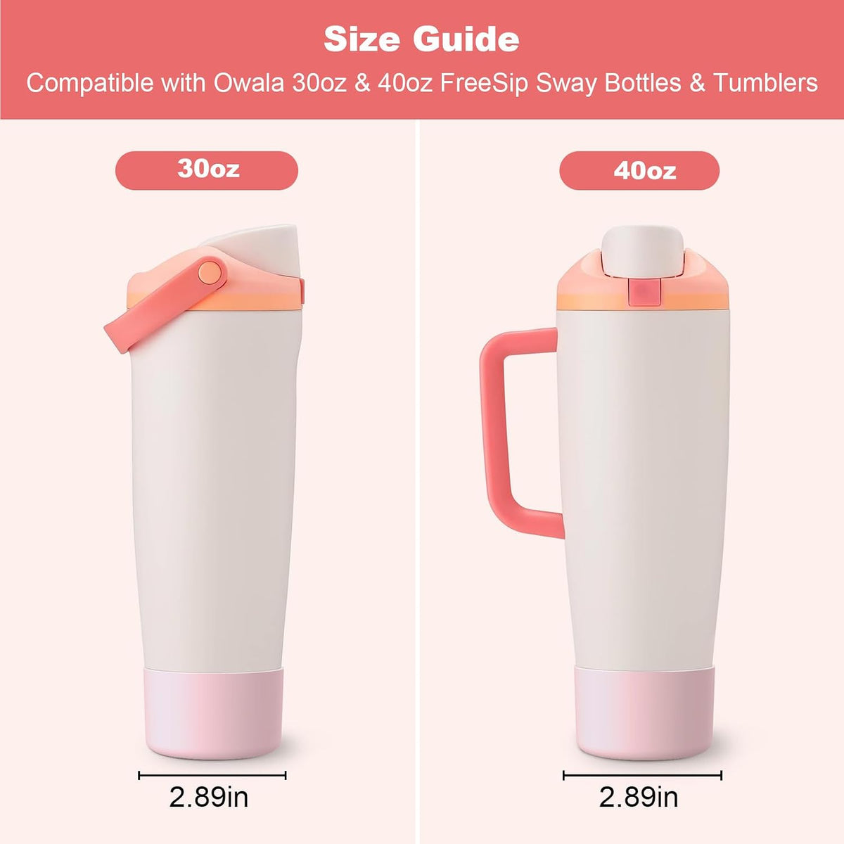 Silicone Boot for Owala 30oz & 40oz FreeSip Sway Bottles & Tumblers, Anti-Slip, Scratch-Resistant, Stability Enhancer, Protective Sleeve Accessories