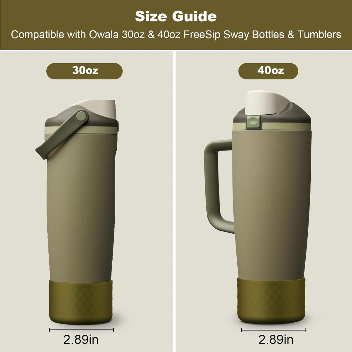 Silicone Boot for Owala 30oz & 40oz FreeSip Sway Bottles & Tumblers, Anti-Slip, Scratch-Resistant, Stability Enhancer, Protective Sleeve Accessories