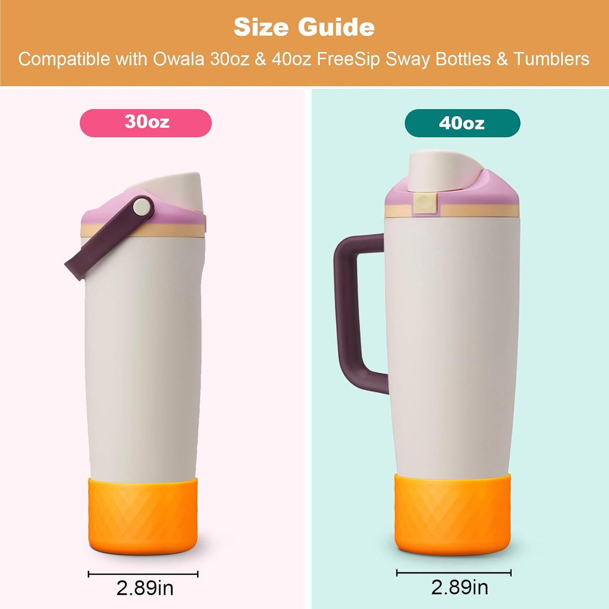 Silicone Boot for Owala 30oz & 40oz FreeSip Sway Bottles & Tumblers, Anti-Slip, Scratch-Resistant, Stability Enhancer, Protective Sleeve Accessories