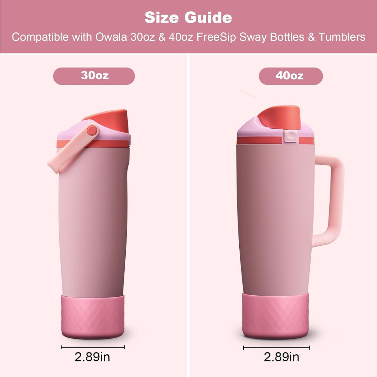 Silicone Boot for Owala 30oz & 40oz FreeSip Sway Bottles & Tumblers, Anti-Slip, Scratch-Resistant, Stability Enhancer, Protective Sleeve Accessories