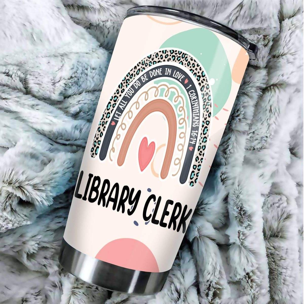 Let All You Do Be Done In Love Postal Clerk Tumbler Stainless Steel 20oz, Office Gifts Women Men Work Friends Coworker, Driking Coffee Cup For Birthday Christmas - Colors M