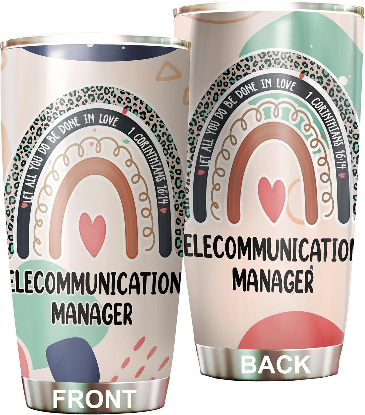 Let All You Do Be Done In Love Postal Clerk Tumbler Stainless Steel 20oz, Office Gifts Women Men Work Friends Coworker, Driking Coffee Cup For Birthday Christmas - Colors M