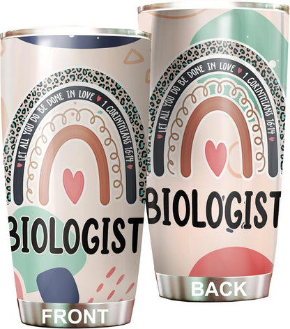 Let All You Do Be Done In Love Postal Clerk Tumbler Stainless Steel 20oz, Office Gifts Women Men Work Friends Coworker, Driking Coffee Cup For Birthday Christmas - Colors D