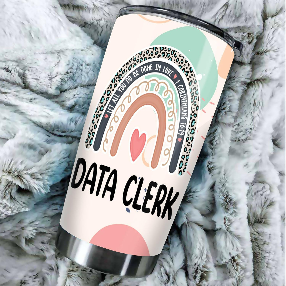 Let All You Do Be Done In Love Postal Clerk Tumbler Stainless Steel 20oz, Office Gifts Women Men Work Friends Coworker, Driking Coffee Cup For Birthday Christmas - Colors D