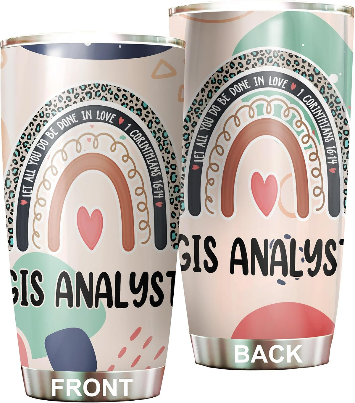 Let All You Do Be Done In Love Postal Clerk Tumbler Stainless Steel 20oz, Office Gifts Women Men Work Friends Coworker, Driking Coffee Cup For Birthday Christmas - Colors D