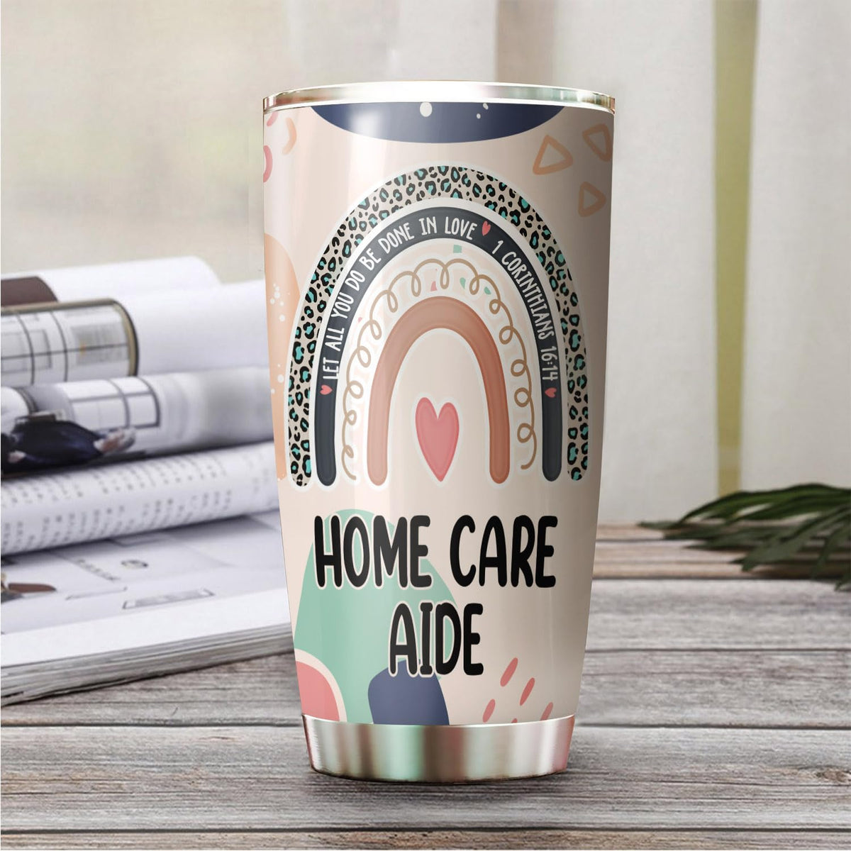 Let All You Do Be Done In Love Postal Clerk Tumbler Stainless Steel 20oz, Office Gifts Women Men Work Friends Coworker, Driking Coffee Cup For Birthday Christmas - Colors D
