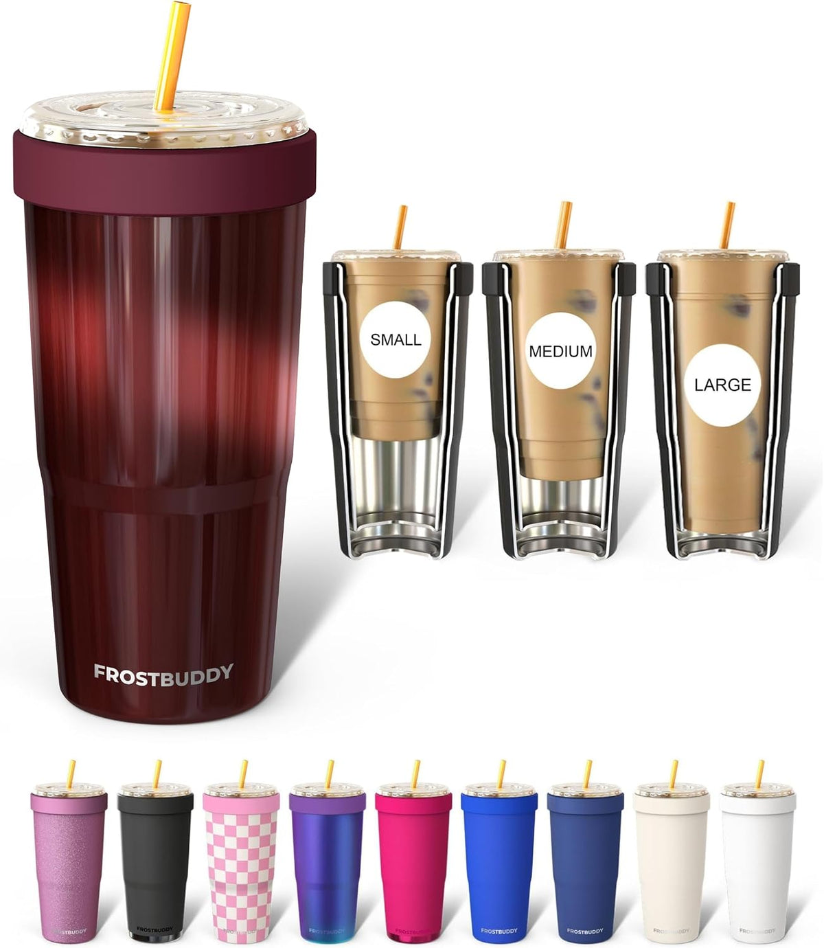Togo Buddy 30 oz Stainless Steel Vacuum Insulated Tumbler To Go Coffee Cup – Iced Coffee Cups, Iced Coffee Sleeve, Travel Mug, Thermal Cup for Hot & Cold Drinks, Dunkin Cup (Blue Pencil) - Colors A