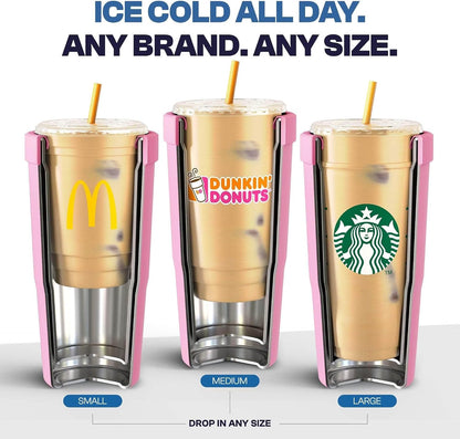 Togo Buddy 30 oz Stainless Steel Vacuum Insulated Tumbler To Go Coffee Cup – Iced Coffee Cups, Iced Coffee Sleeve, Travel Mug, Thermal Cup for Hot & Cold Drinks, Dunkin Cup (Blue Pencil) - Colors A