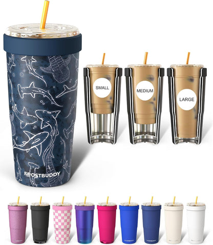 Togo Buddy 30 oz Stainless Steel Vacuum Insulated Tumbler To Go Coffee Cup – Iced Coffee Cups, Iced Coffee Sleeve, Travel Mug, Thermal Cup for Hot & Cold Drinks, Dunkin Cup (Blue Pencil) - Colors A
