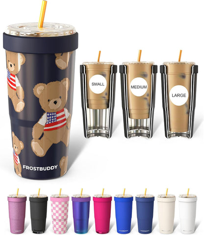 Togo Buddy 30 oz Stainless Steel Vacuum Insulated Tumbler To Go Coffee Cup – Iced Coffee Cups, Iced Coffee Sleeve, Travel Mug, Thermal Cup for Hot & Cold Drinks, Dunkin Cup (Blue Pencil) - Colors A