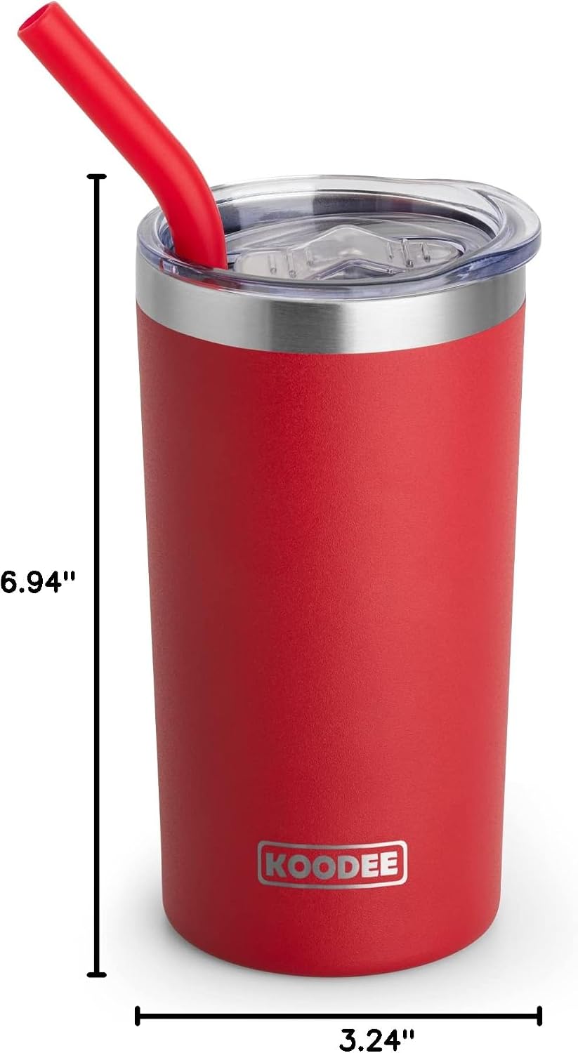 20 oz Stainless Steel Skinny Tumbler Double Wall Insulated Slim Water Tumbler Cup for Coffee, Tea (Baby Blue)