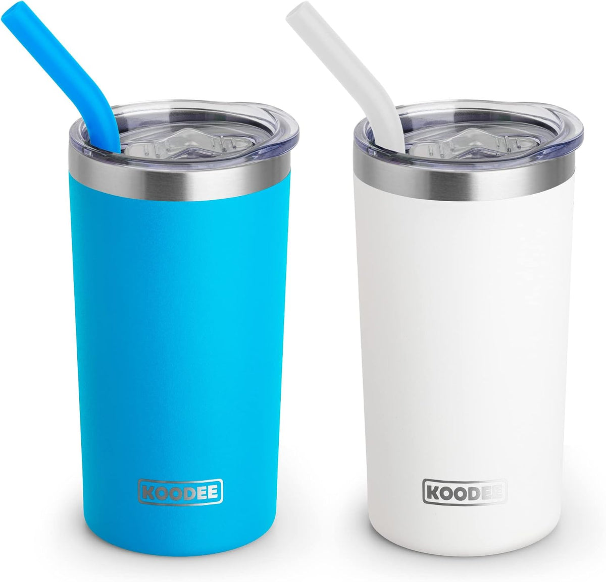 20 oz Stainless Steel Skinny Tumbler Double Wall Insulated Slim Water Tumbler Cup for Coffee, Tea (Baby Blue)