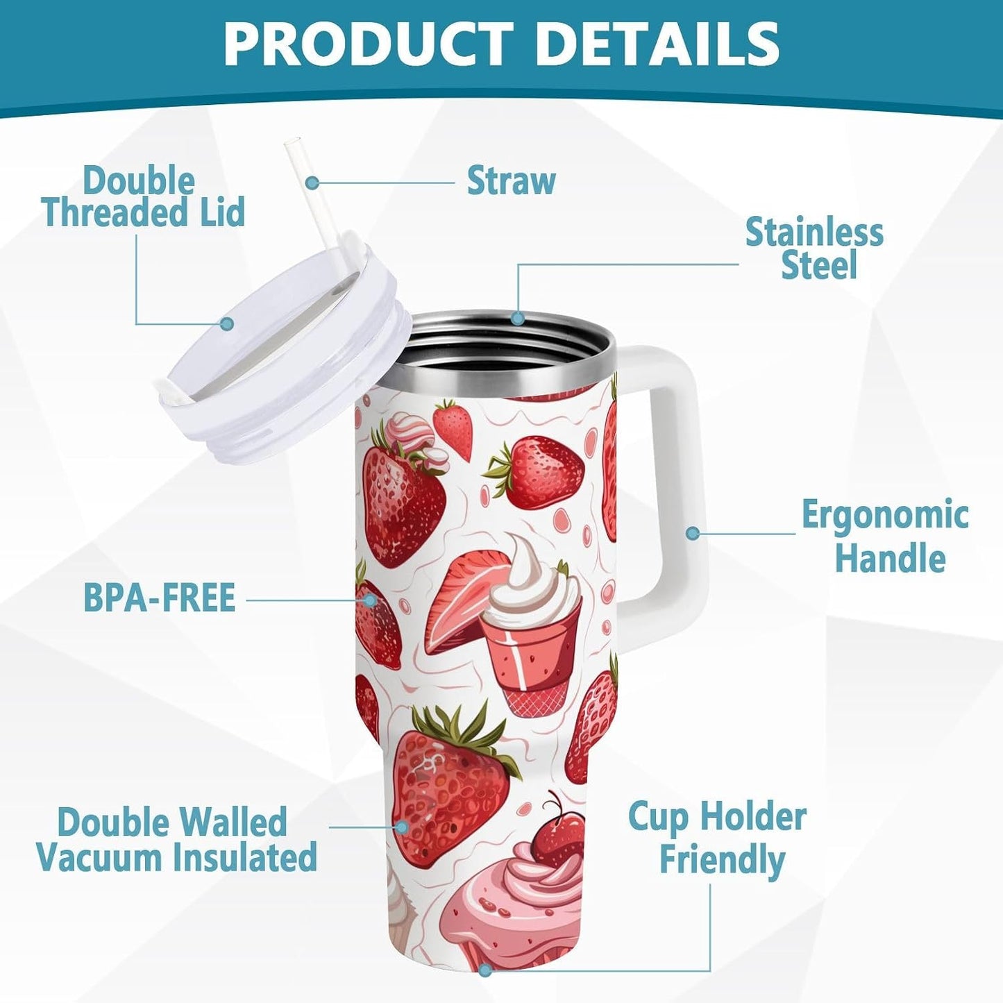 Monkey Face Banana 30 oz Tumbler with Handle and Straw Lid, Insulated Stainless Steel Water Bottle Portable Travel Coffee Tea Mug Cup - Colors A
