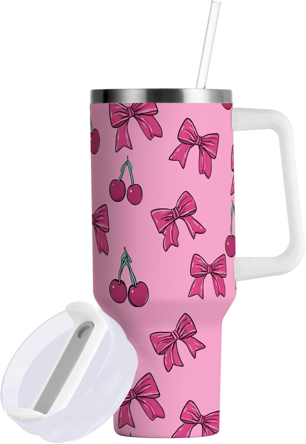 Monkey Face Banana 30 oz Tumbler with Handle and Straw Lid, Insulated Stainless Steel Water Bottle Portable Travel Coffee Tea Mug Cup - Colors A
