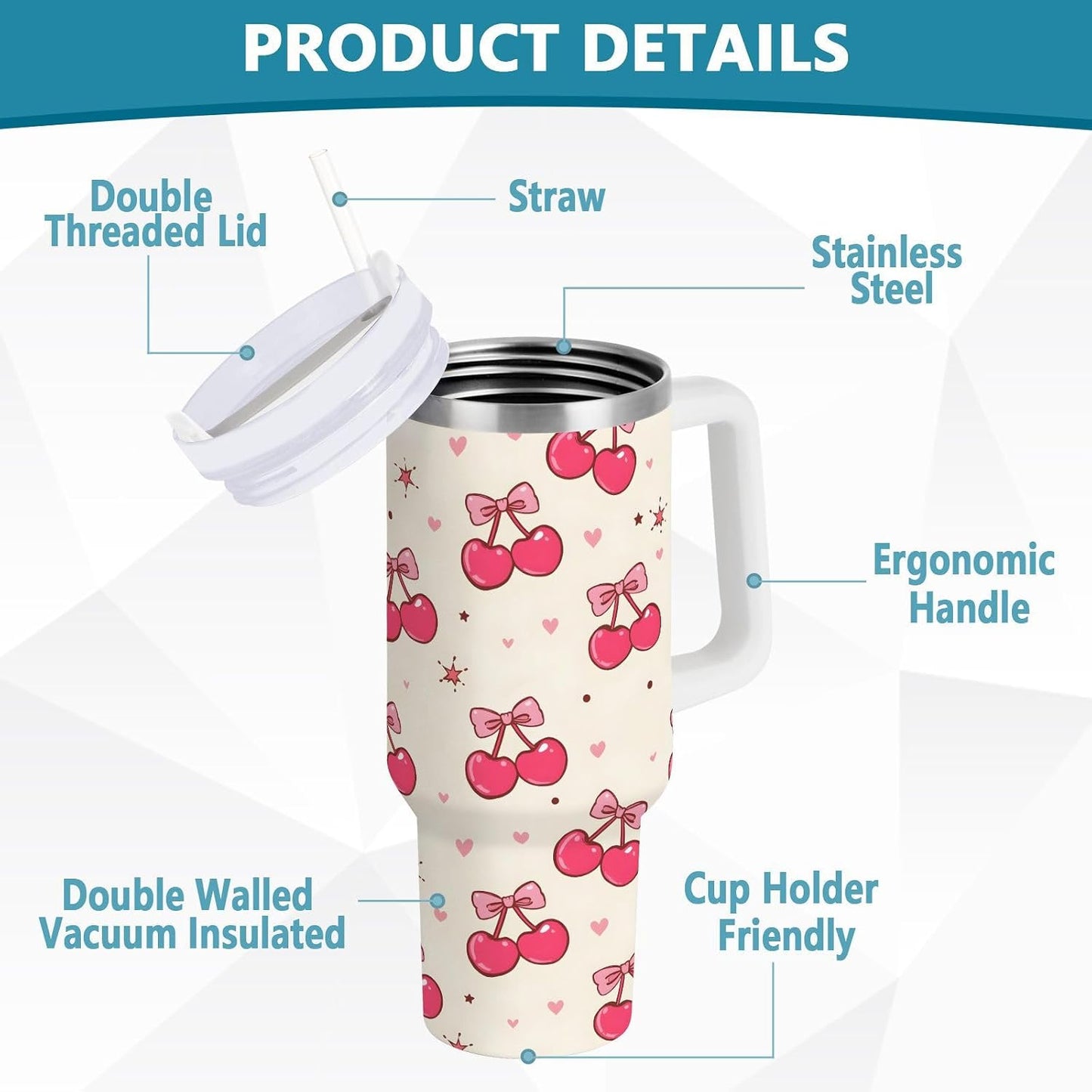 Monkey Face Banana 30 oz Tumbler with Handle and Straw Lid, Insulated Stainless Steel Water Bottle Portable Travel Coffee Tea Mug Cup - Colors A
