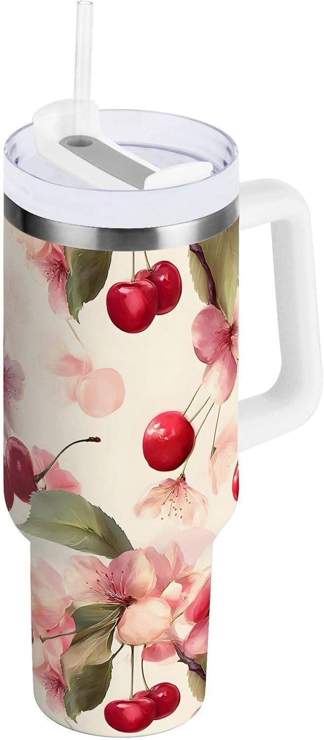 Monkey Face Banana 30 oz Tumbler with Handle and Straw Lid, Insulated Stainless Steel Water Bottle Portable Travel Coffee Tea Mug Cup - Colors A