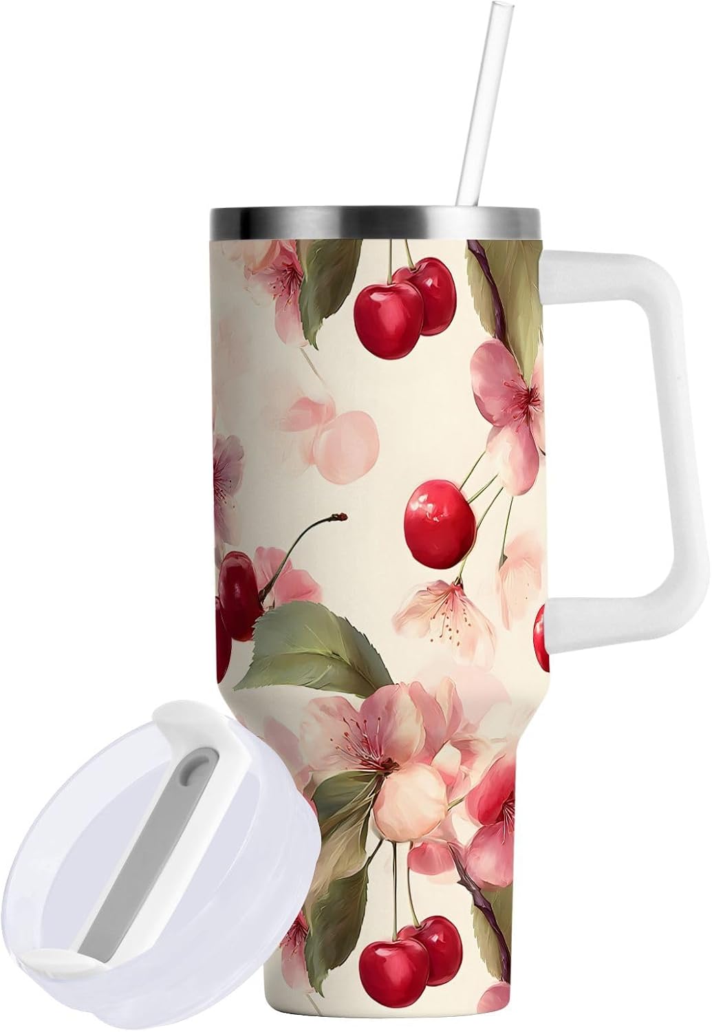 Monkey Face Banana 30 oz Tumbler with Handle and Straw Lid, Insulated Stainless Steel Water Bottle Portable Travel Coffee Tea Mug Cup - Colors A