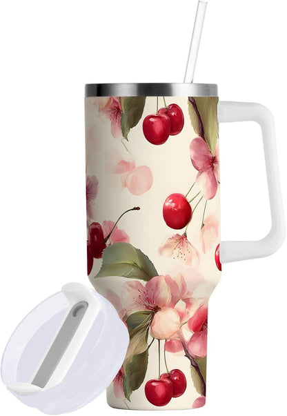 Monkey Face Banana 30 oz Tumbler with Handle and Straw Lid, Insulated Stainless Steel Water Bottle Portable Travel Coffee Tea Mug Cup - Colors A