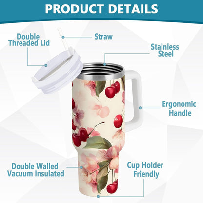 Monkey Face Banana 30 oz Tumbler with Handle and Straw Lid, Insulated Stainless Steel Water Bottle Portable Travel Coffee Tea Mug Cup - Colors A
