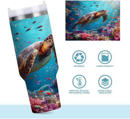 Monkey Face Banana 30 oz Tumbler with Handle and Straw Lid, Insulated Stainless Steel Water Bottle Portable Travel Coffee Tea Mug Cup - Colors A