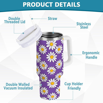 Monkey Face Banana 30 oz Tumbler with Handle and Straw Lid, Insulated Stainless Steel Water Bottle Portable Travel Coffee Tea Mug Cup - Colors A
