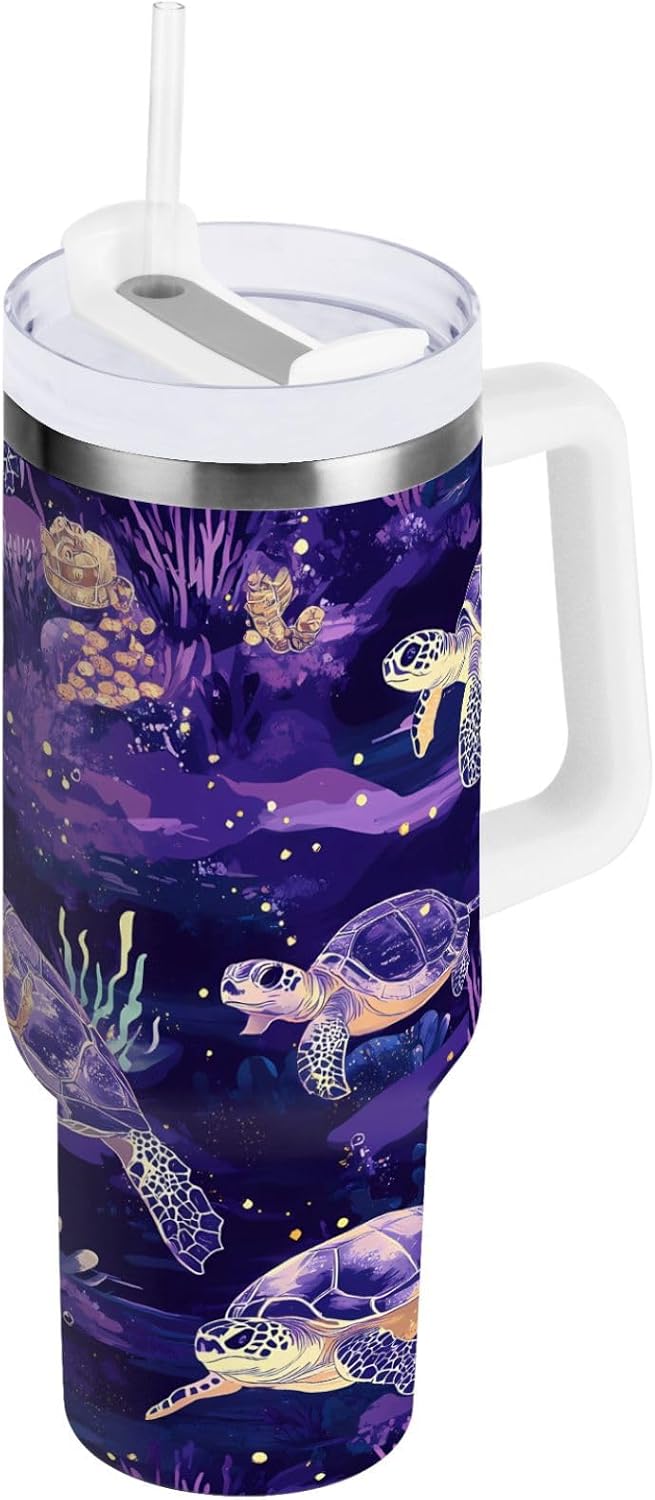 Monkey Face Banana 30 oz Tumbler with Handle and Straw Lid, Insulated Stainless Steel Water Bottle Portable Travel Coffee Tea Mug Cup - Colors A